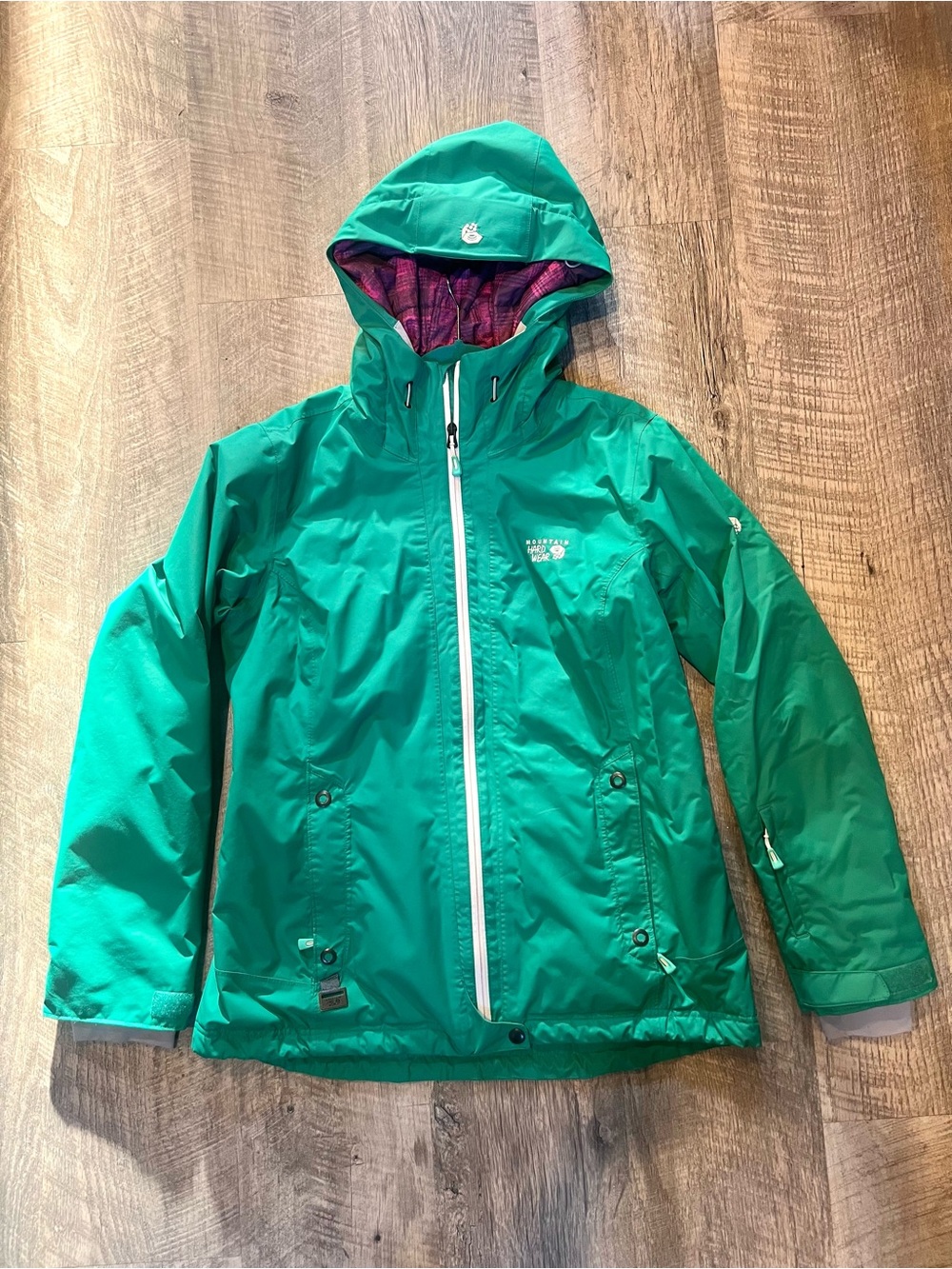 Mountain Hardwear Green Hooded Thermal Q Ski / Snowboard Jacket